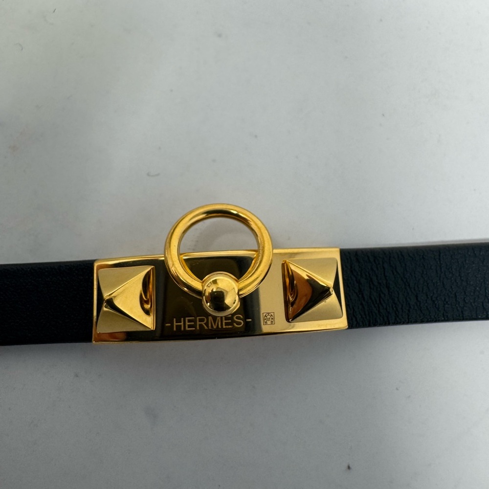 💯Authentic HERMES Rivale Mini Bracelet- deep black/blue - Picture 2 of 5